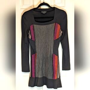 Michael Tyler Elegant Long Sleeve Tunic with Striped Accents